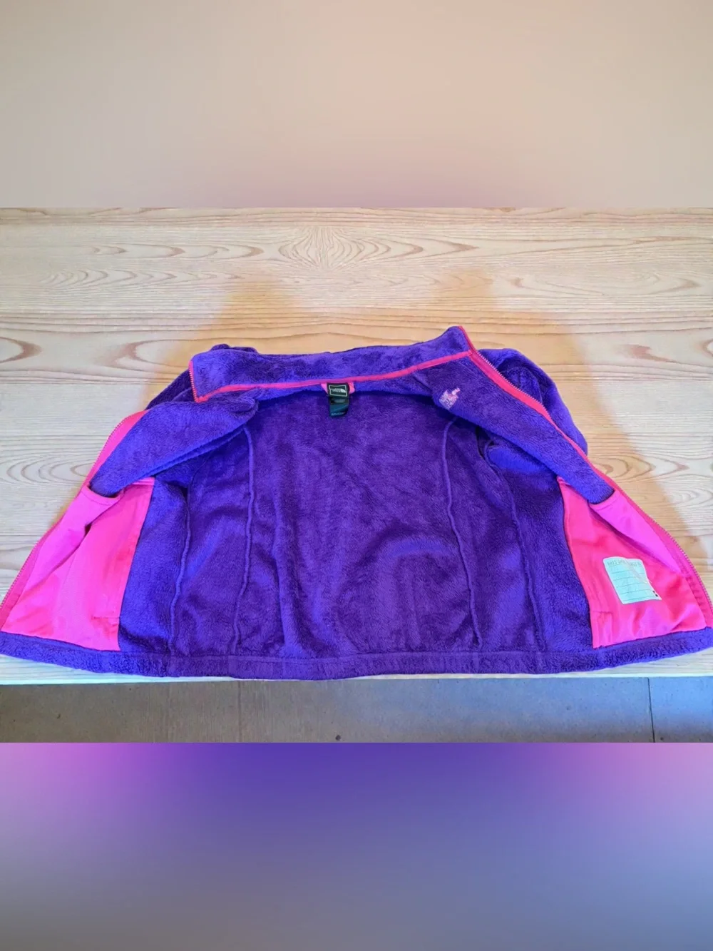 The North Face Kids Purple Fleece Jacket with Pink Accents